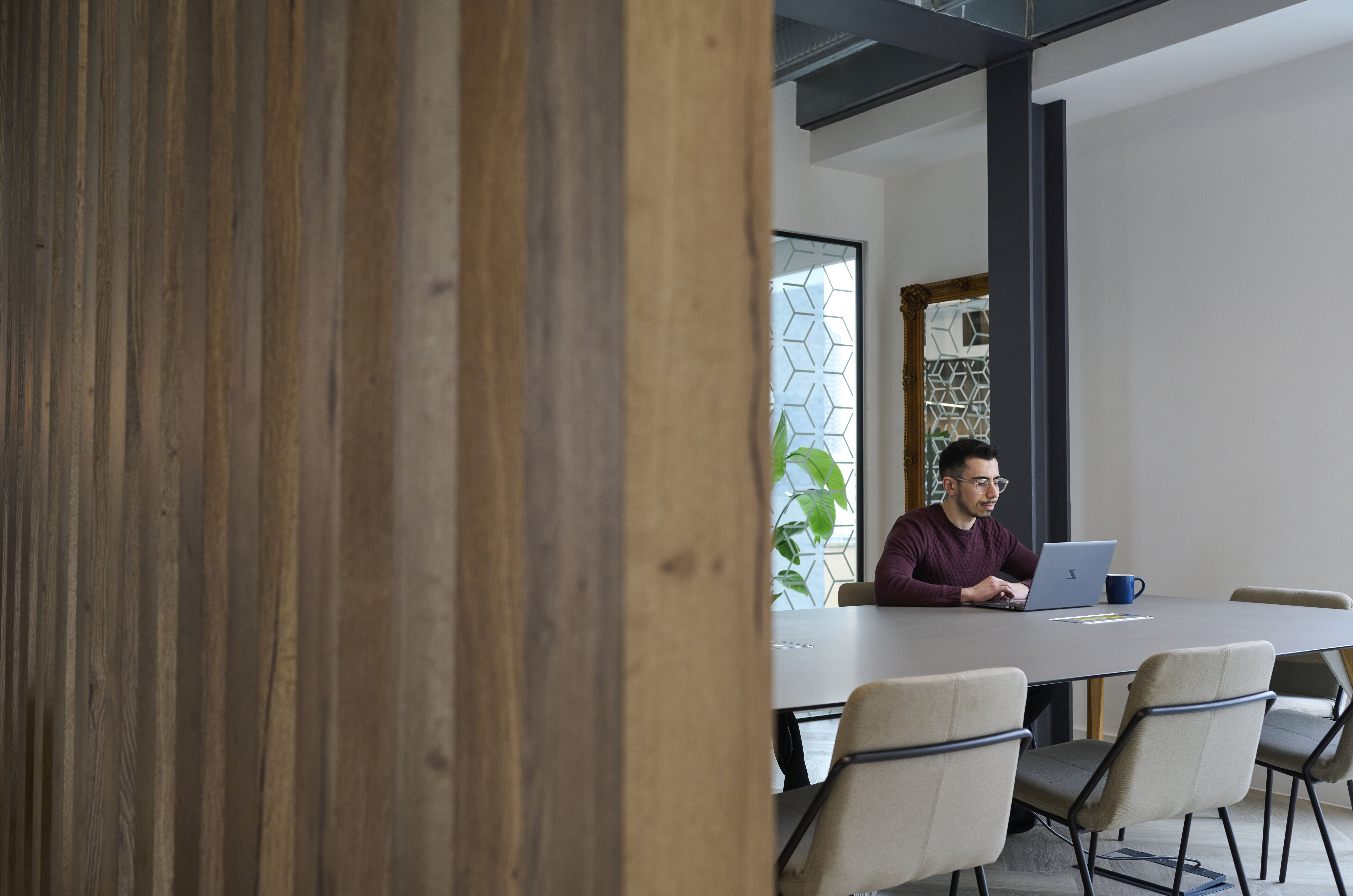 Man sitting in office.