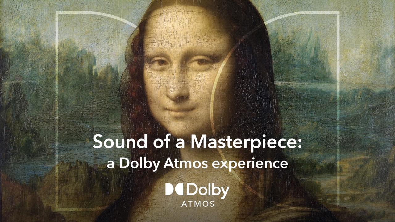 Mona Lisa with Dolby Atmos text